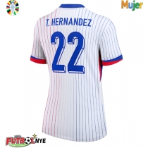 Camiseta Francia Theo Hernandez #22 Visitante Equipación para mujer Eurocopa 2024 manga corta